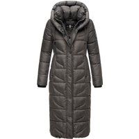Lange gesteppte Pufferjacke mit Kapuze