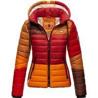 Bunte, leichte Steppjacke mit Kapuze