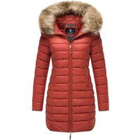 Gesteppter mittellanger Puffer Mantel mit Kunstfell