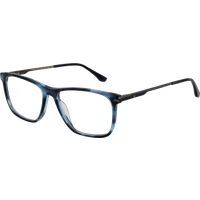 Rechteckige Vollrandbrille blaues Acetat