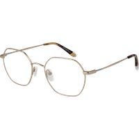 Geometrische goldfarbene Vollrandbrille
