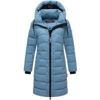 Gesteppter, mittellanger Puffer-Mantel mit Kapuze