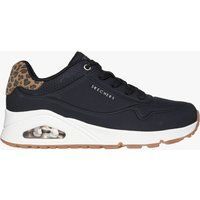 Skechers 177093/bkld Uno-jungle Nite Damen Sneaker Schwarz Durabuck/leopardenmuster