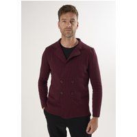 Doppelreihige Strickjacke mit Strukturmuster