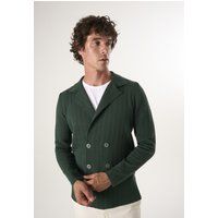 Doppelreihige Strickjacke mit Strukturmuster