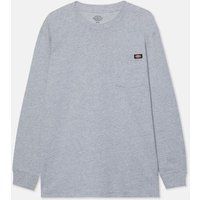 Dickies Taschen Langarm Baumwoll Herren T-Shirt in Grau