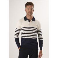 Gestreiftes Langarm-Poloshirt