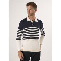 Gestreiftes Langarm-Poloshirt