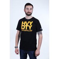 Caterpillar Hochleistungs-Baumwoll-Herren T-Shirts in Schwarz mit kurzen Ärmeln