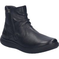 Schwarze Lederstiefelette mit Reißverschluss