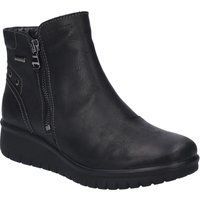 Schwarze Leder Stiefelette mit Reißverschluss