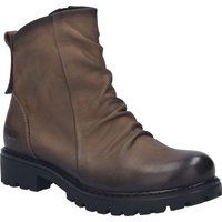 Brauner Leder-Knöchel-Stiefel mit Reißverschluss