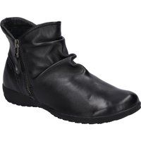 Schwarze Leder-Stiefelette mit Reißverschluss