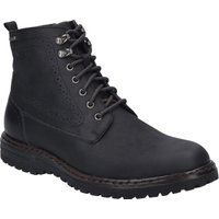 Klassischer Leder Schnürstiefelette