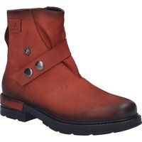 Knöchelhoher Stiefel aus Distressed Leder mit Schnalle
