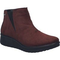 Bordeauxfarbene Chelsea-Keilstiefeletten aus Wildleder