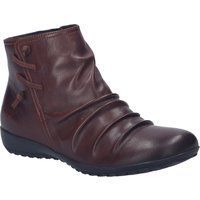 Leder-Stiefelette mit Raffungen