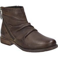Brauner Leder-Ankle-Boot mit Reißverschluss
