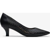 Elegante schwarze Lederpumps mit spitzer Zehenpartie
