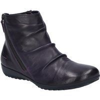 Geraffte Leder Stiefelette mit Reißverschluss