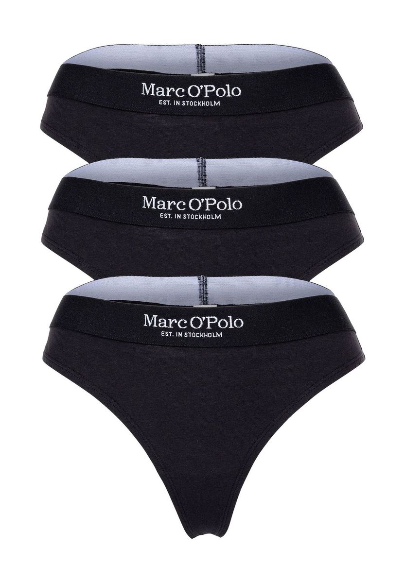 Essentielles schwarzes Baumwoll-String-Tanga-Set