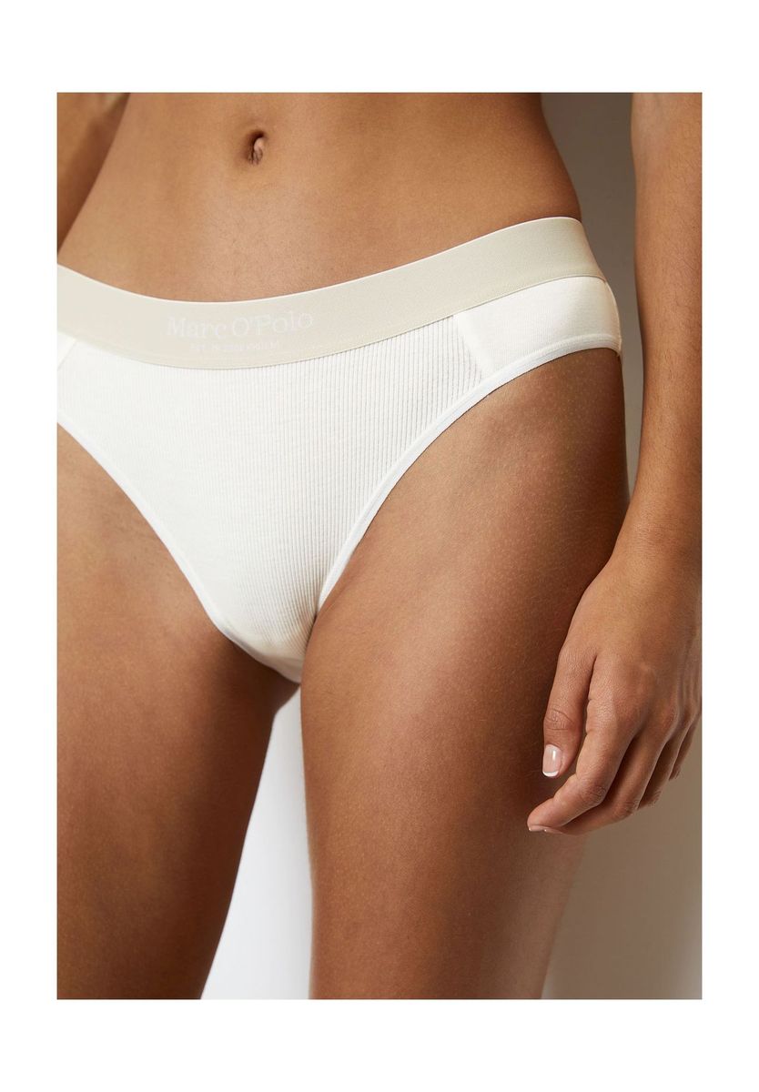 Gerippter Baumwollmix-Slip mit Logo-Bund