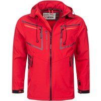 Rote, wasserdichte Softshell-Outdoorjacke