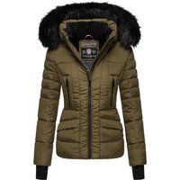 Warme Winter Steppjacke mit Fellkapuze
