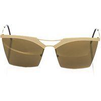 Moderne geometrische Sonnenbrille mit braunen Gläsern