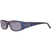 Rechteckige Sonnenbrille in Blau-Schildpatt