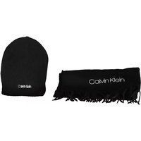 Beanie- und Schal-Set Schwarz