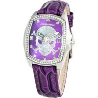 Totenkopf Lila Lederuhr
