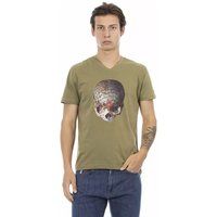 Totenkopf Grafik T-Shirt mit V-Ausschnitt