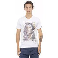 Grafikdruck V-Ausschnitt T-Shirt