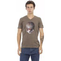 Totenkopf Grafik V-Ausschnitt T-Shirt