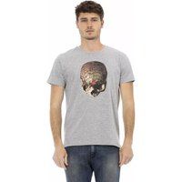 Herren Grau Totenkopf Grafik T-Shirt