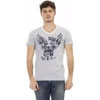 T-Shirt mit Grafikprint und V-Ausschnitt