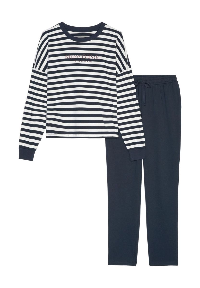 Gestreiftes Langarm-Pyjama-Set