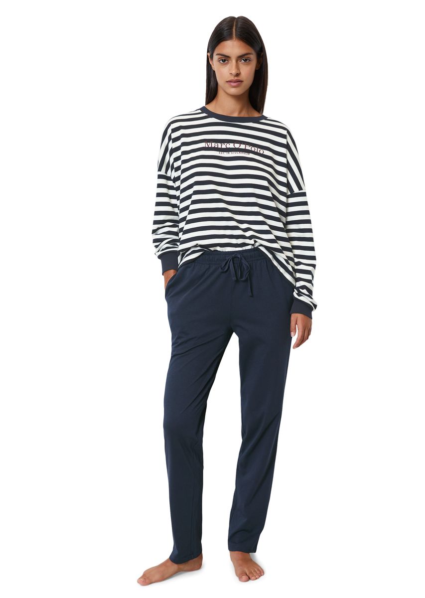 Gestreiftes Langarm-Pyjama-Set