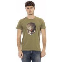 T-Shirt Olive mit Schädel Grafikprint
