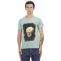 Schädel Grafik V-Ausschnitt T-Shirt
