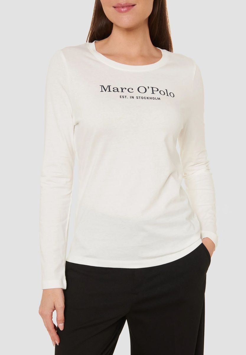 Langarmshirt mit Logoprint aus Bio-Baumwolle
