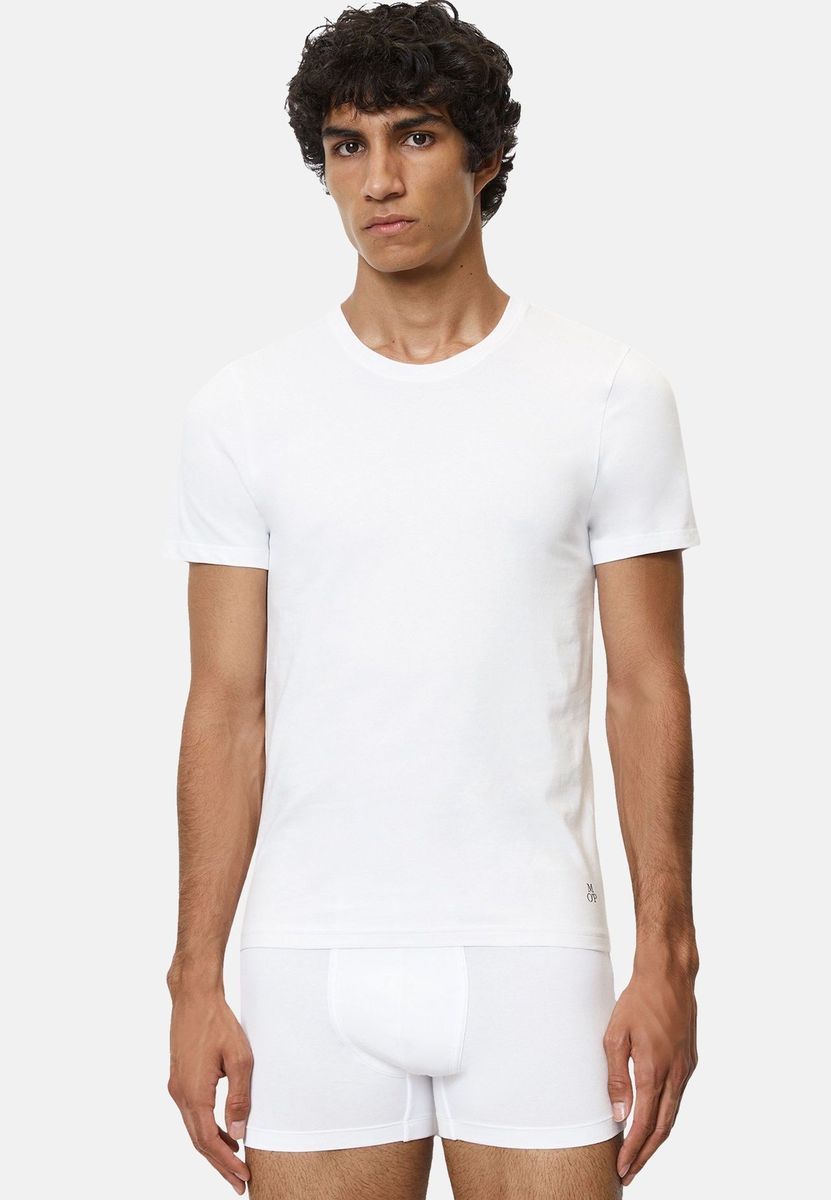 Klassisches weißes Unterhemd mit Rundhalsausschnitt, 2er-Pack