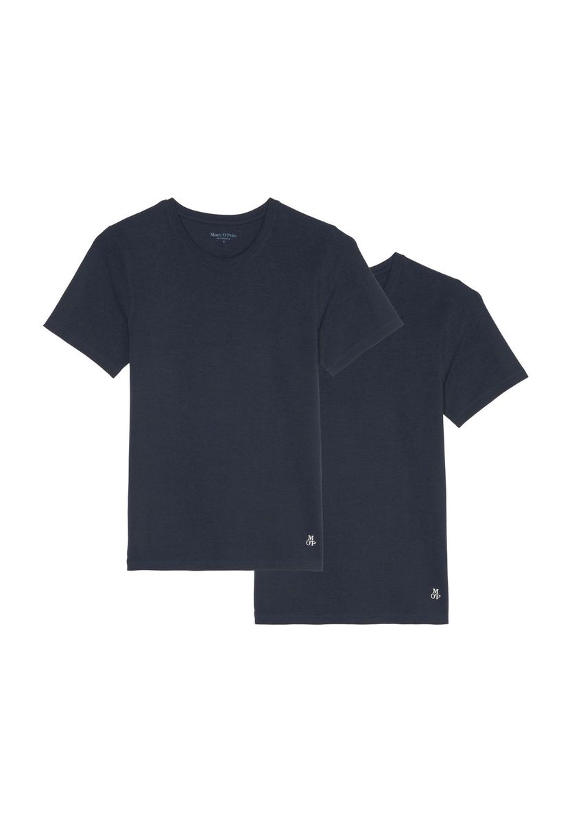 Klassisches marineblaues Rundhals-T-Shirt im Pack