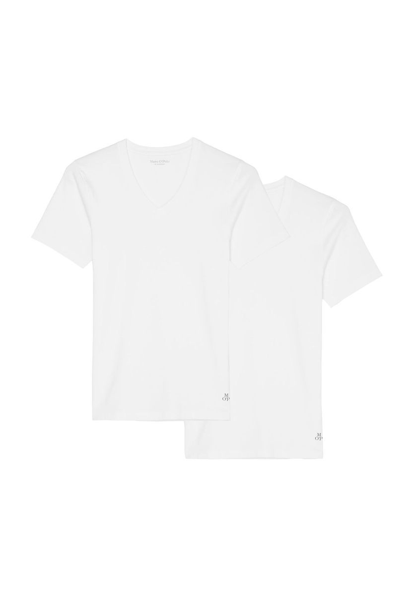 Klassisches weißes V-Ausschnitt Unterhemd Doppelpack