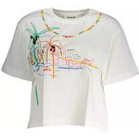 T-Shirt mit Strand-Szene und Perlen