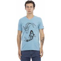 Herren V-Ausschnitt Koi Fisch T-Shirt