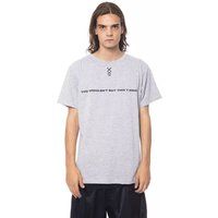 Graues T-Shirt mit Grafik und kurzen Ärmeln