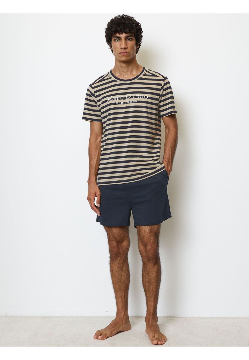 Gestreiftes Jersey-Strick-Loungeset