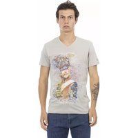 T-Shirt mit Militärdruck und V-Ausschnitt